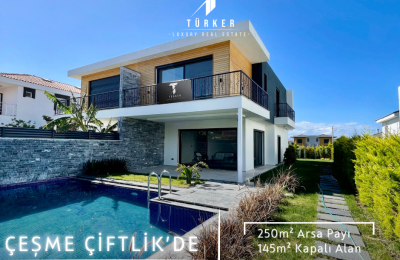 Çeşme Çiftlik’de Denize Yakın , 4 Oda 1 Salon , Müstakil Havuzlu